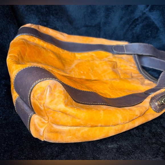 Latico Leathers Orange & Brown Genuine Leather Shoulder Bag - Picture 7 of 15